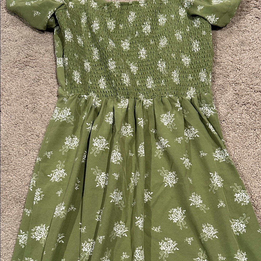 Chic Olive Floral Maxi Dress - Picture 14 of 15